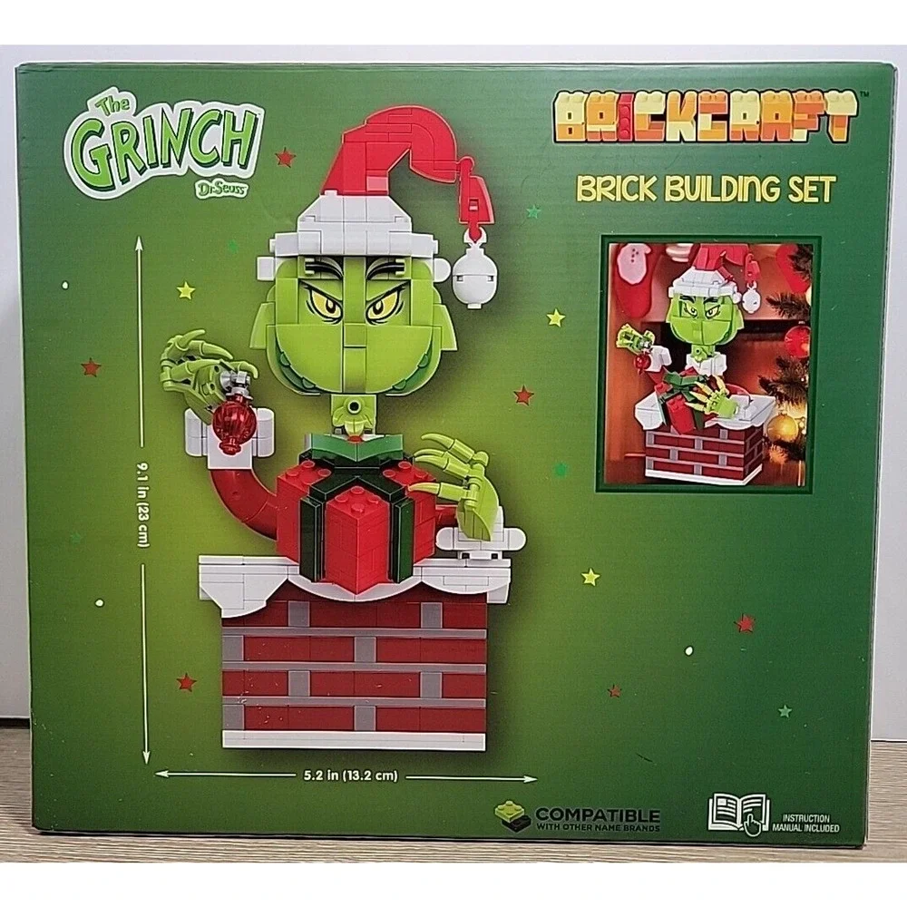 BrickCraft Up The Chimney Grinch 504pc Christmas Holiday‎ Brick Building Set NEW